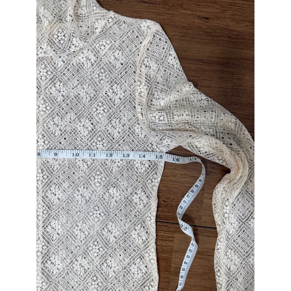 Free People Intimately Sweet Memories Lace Turtleneck Top Sizs S Cream Excellent